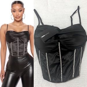 Black corset top size Small (sequin details) NEW fashion nova